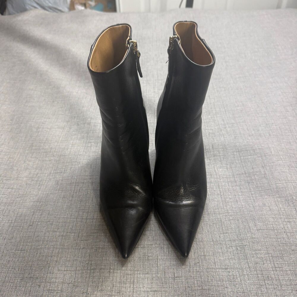 Tory Burch 'Penelope' Pointy Toe Bootie Womens Size 7M Black Leather - Picture 2 of 11